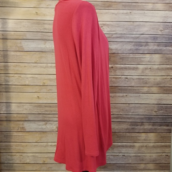 J. Jill ❤ Tomatoe Red Open Front Draped Cardigan - Picture 2 of 5